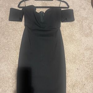 Blessed Are The Meek Cuff Strapless Midi Dress Black